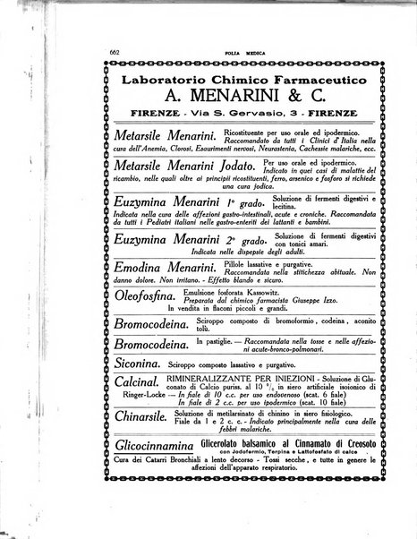 Folia medica periodico trimensile di patologia e clinica medica