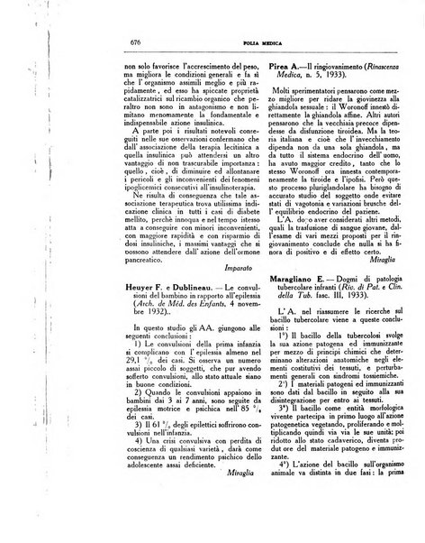 Folia medica periodico trimensile di patologia e clinica medica