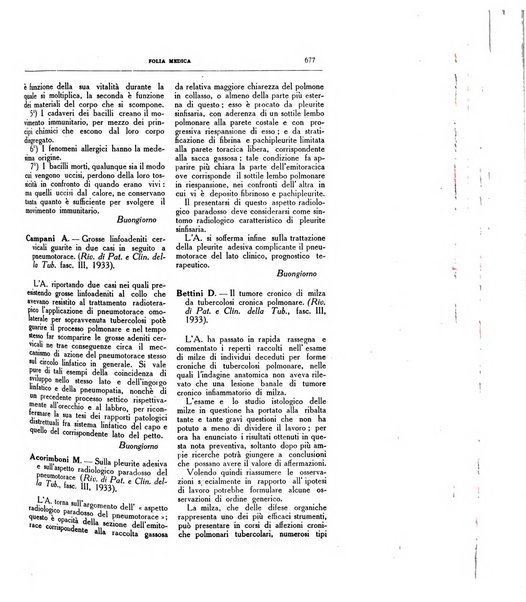 Folia medica periodico trimensile di patologia e clinica medica