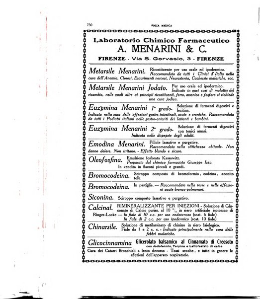 Folia medica periodico trimensile di patologia e clinica medica