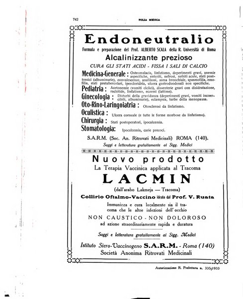 Folia medica periodico trimensile di patologia e clinica medica