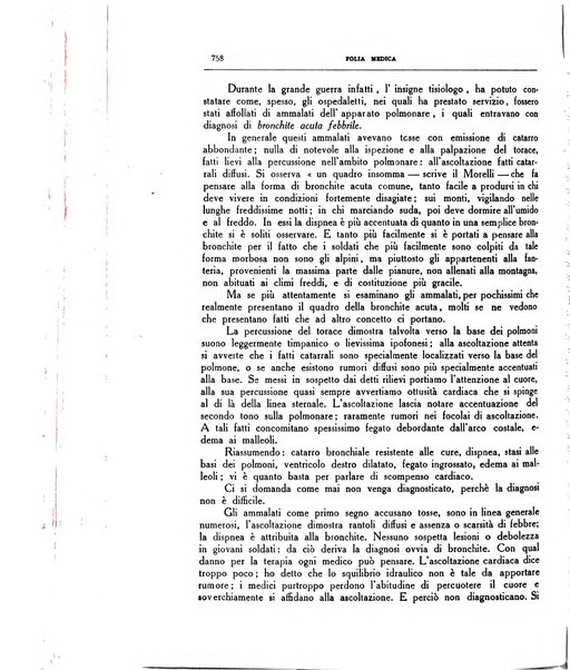 Folia medica periodico trimensile di patologia e clinica medica