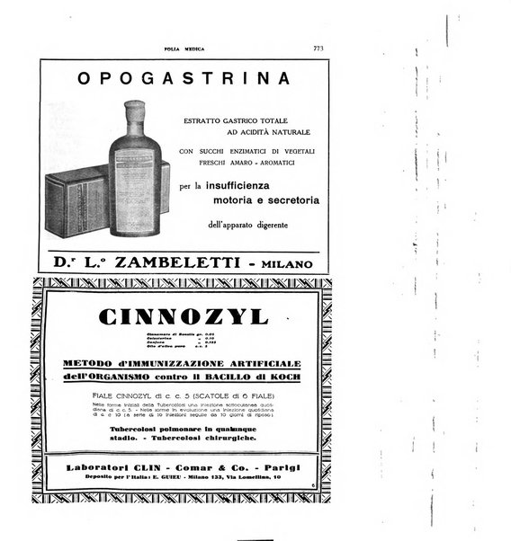 Folia medica periodico trimensile di patologia e clinica medica