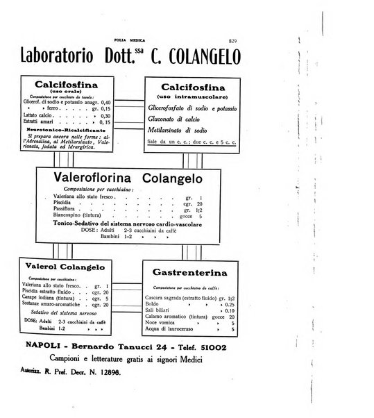 Folia medica periodico trimensile di patologia e clinica medica