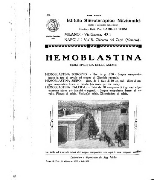 Folia medica periodico trimensile di patologia e clinica medica