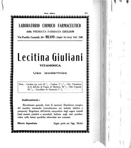 Folia medica periodico trimensile di patologia e clinica medica