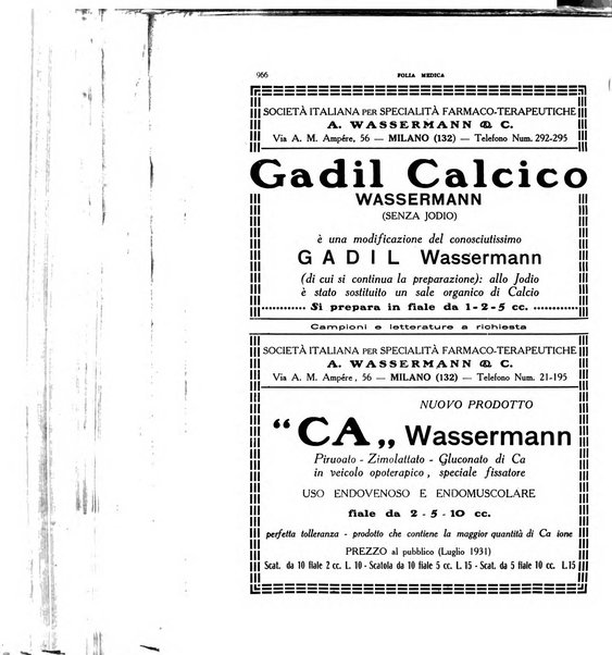 Folia medica periodico trimensile di patologia e clinica medica