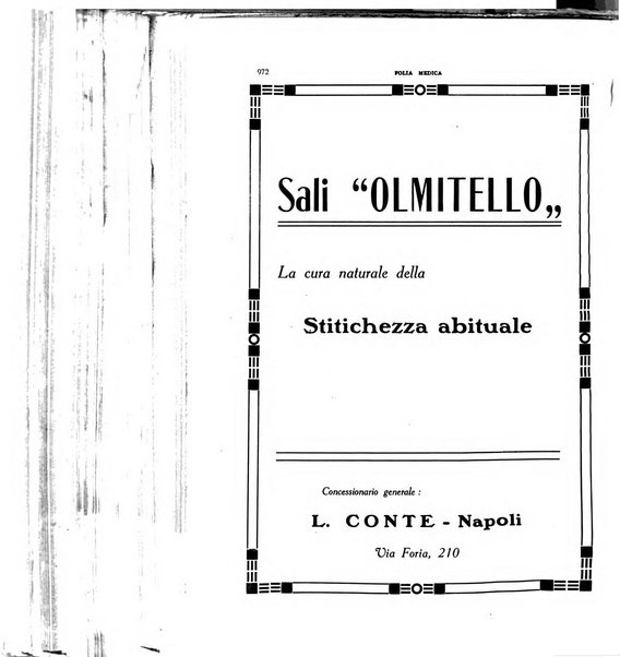 Folia medica periodico trimensile di patologia e clinica medica