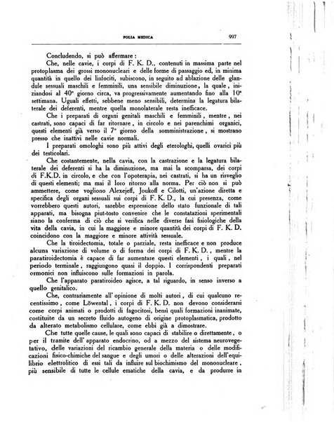 Folia medica periodico trimensile di patologia e clinica medica