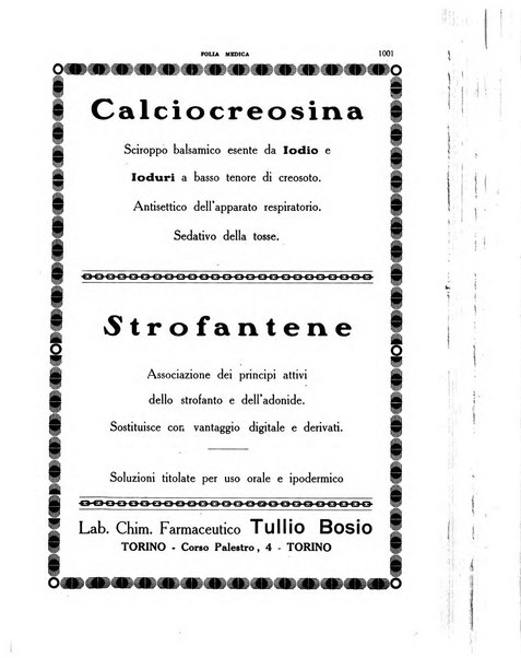 Folia medica periodico trimensile di patologia e clinica medica