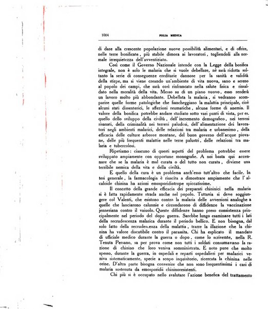 Folia medica periodico trimensile di patologia e clinica medica