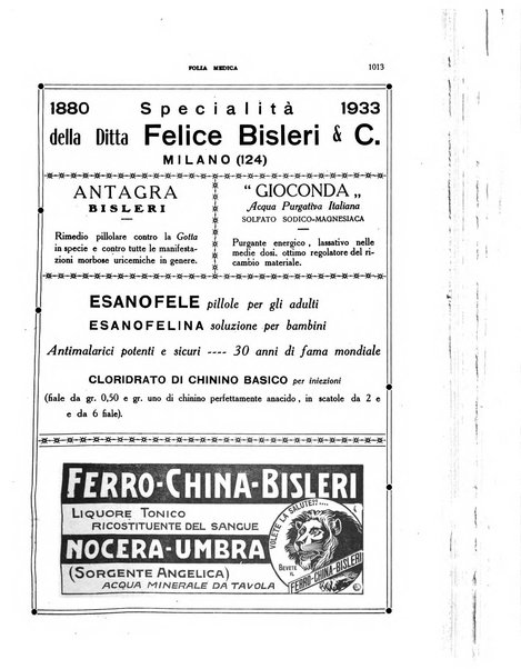 Folia medica periodico trimensile di patologia e clinica medica