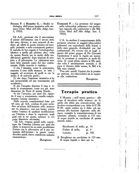 Folia medica periodico trimensile di patologia e clinica medica