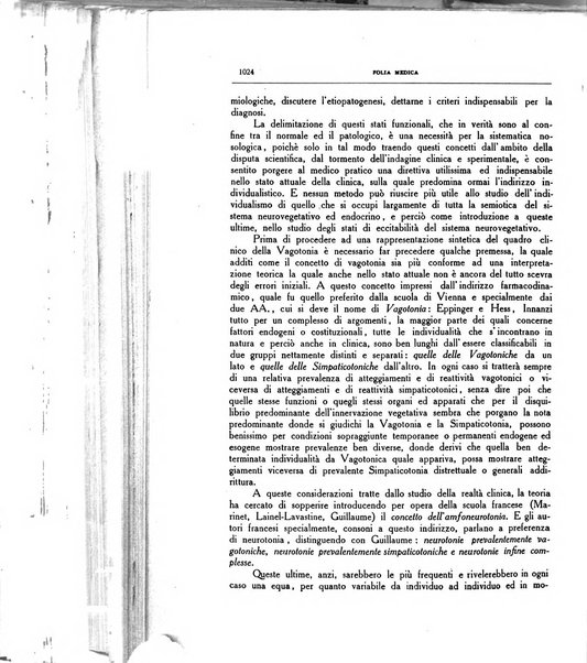 Folia medica periodico trimensile di patologia e clinica medica