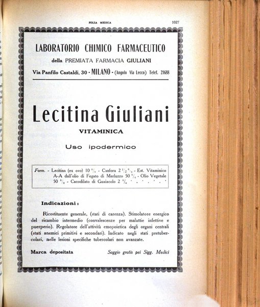 Folia medica periodico trimensile di patologia e clinica medica