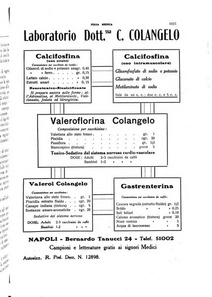 Folia medica periodico trimensile di patologia e clinica medica