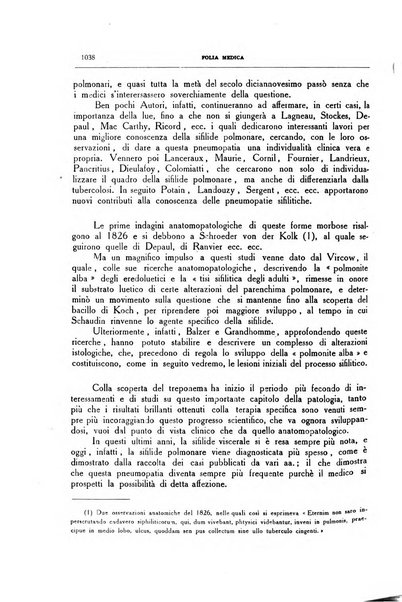 Folia medica periodico trimensile di patologia e clinica medica