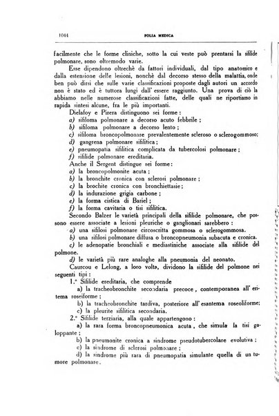 Folia medica periodico trimensile di patologia e clinica medica