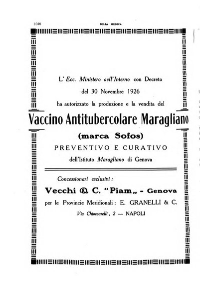 Folia medica periodico trimensile di patologia e clinica medica