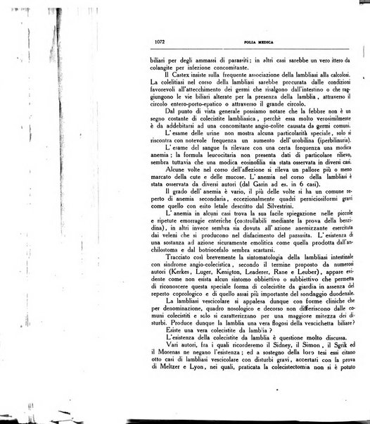 Folia medica periodico trimensile di patologia e clinica medica