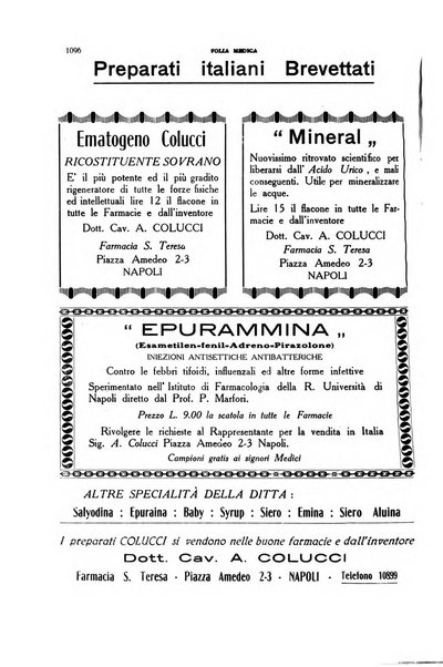 Folia medica periodico trimensile di patologia e clinica medica