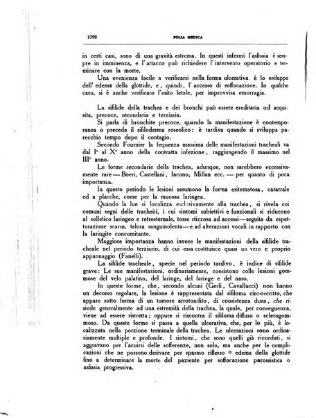 Folia medica periodico trimensile di patologia e clinica medica