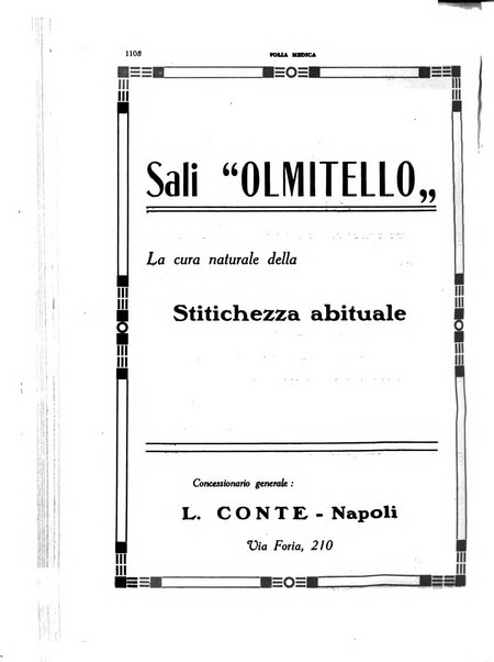 Folia medica periodico trimensile di patologia e clinica medica