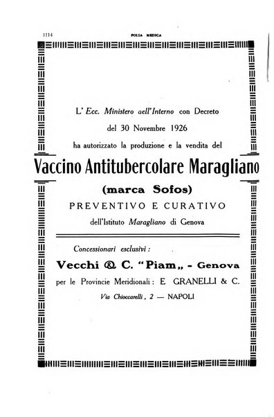 Folia medica periodico trimensile di patologia e clinica medica