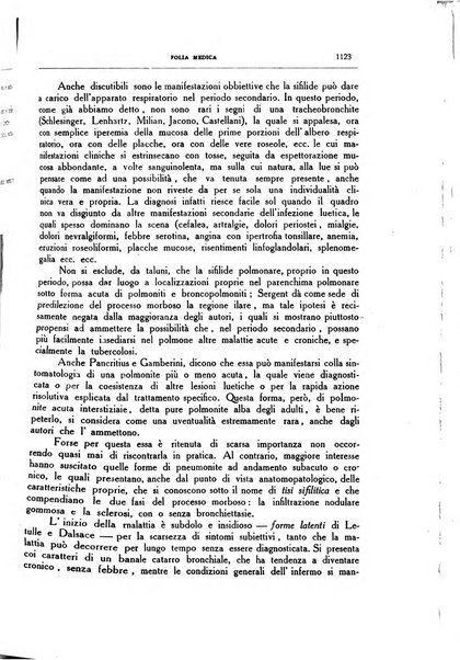 Folia medica periodico trimensile di patologia e clinica medica