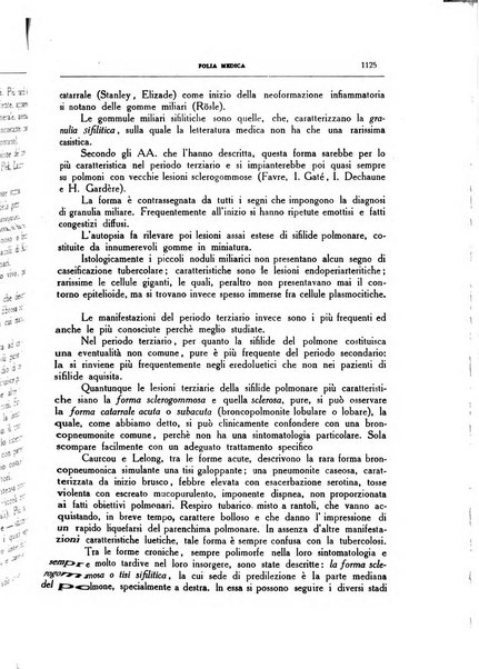 Folia medica periodico trimensile di patologia e clinica medica