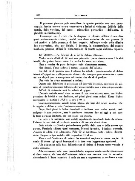 Folia medica periodico trimensile di patologia e clinica medica