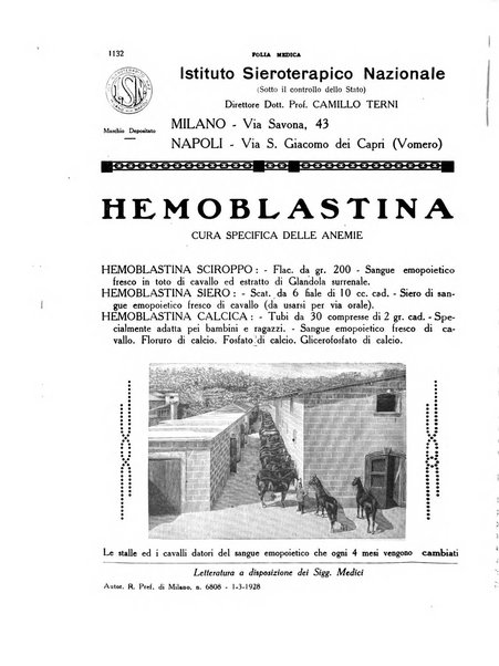 Folia medica periodico trimensile di patologia e clinica medica