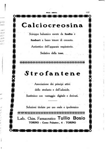 Folia medica periodico trimensile di patologia e clinica medica