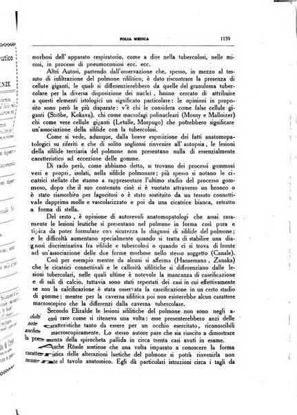 Folia medica periodico trimensile di patologia e clinica medica