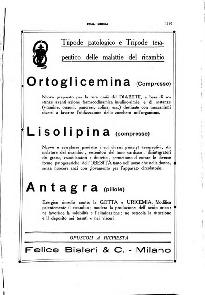 Folia medica periodico trimensile di patologia e clinica medica