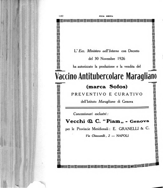 Folia medica periodico trimensile di patologia e clinica medica