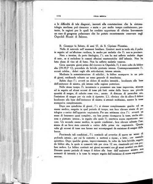 Folia medica periodico trimensile di patologia e clinica medica