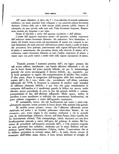 Folia medica periodico trimensile di patologia e clinica medica