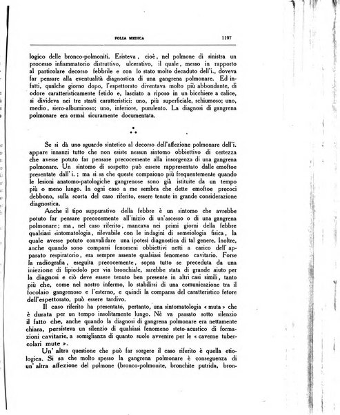 Folia medica periodico trimensile di patologia e clinica medica