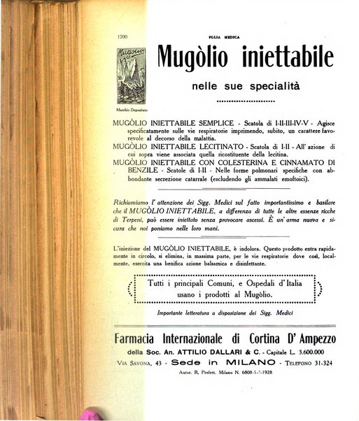 Folia medica periodico trimensile di patologia e clinica medica