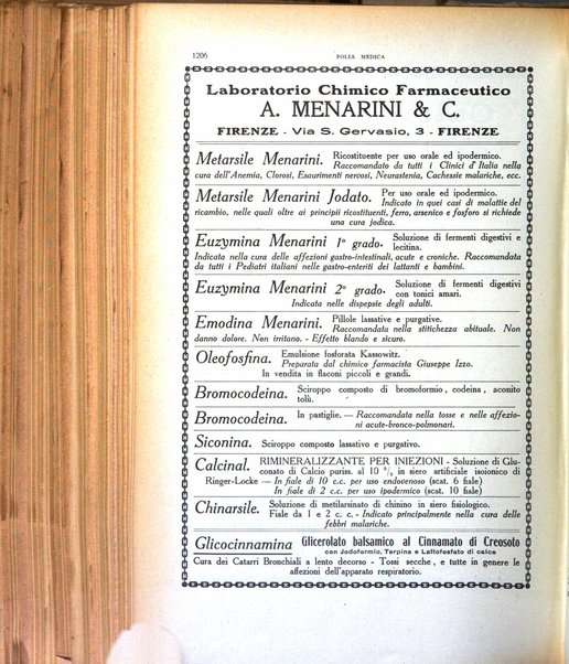 Folia medica periodico trimensile di patologia e clinica medica