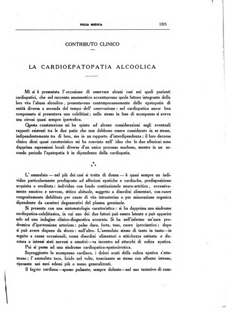 Folia medica periodico trimensile di patologia e clinica medica