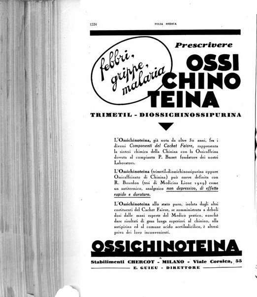 Folia medica periodico trimensile di patologia e clinica medica