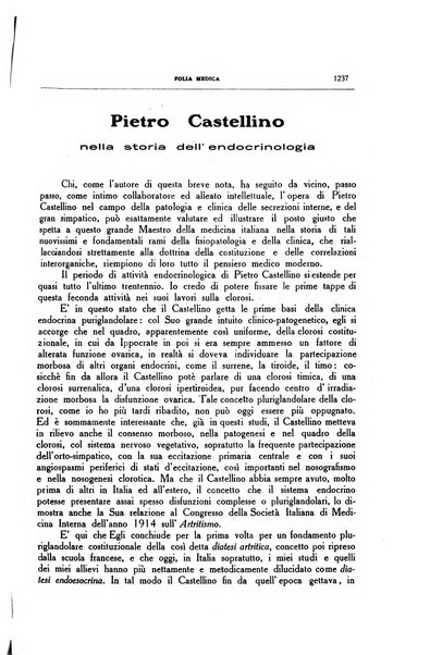 Folia medica periodico trimensile di patologia e clinica medica