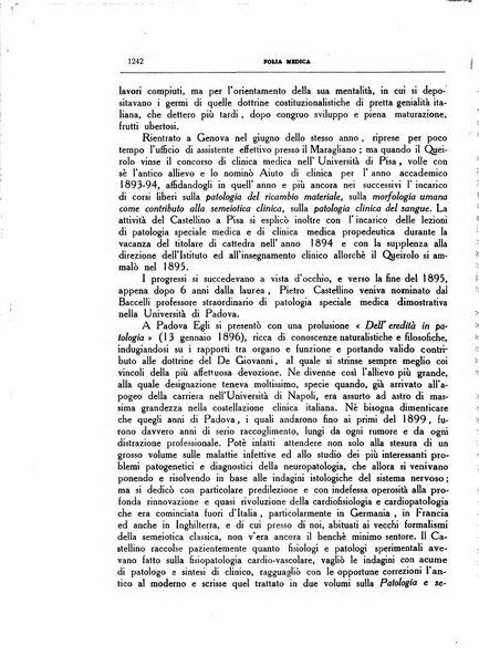 Folia medica periodico trimensile di patologia e clinica medica