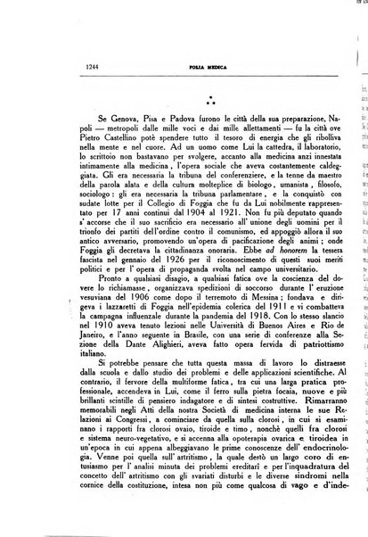 Folia medica periodico trimensile di patologia e clinica medica