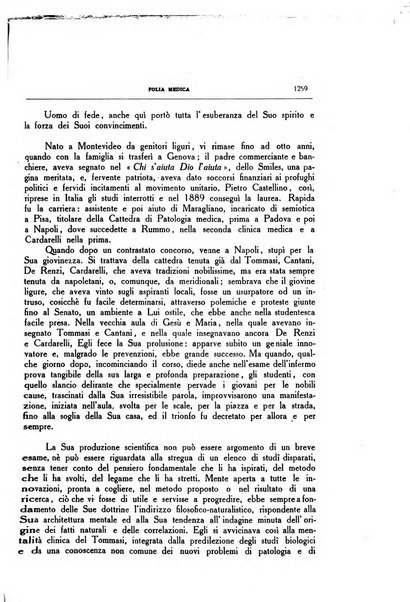 Folia medica periodico trimensile di patologia e clinica medica