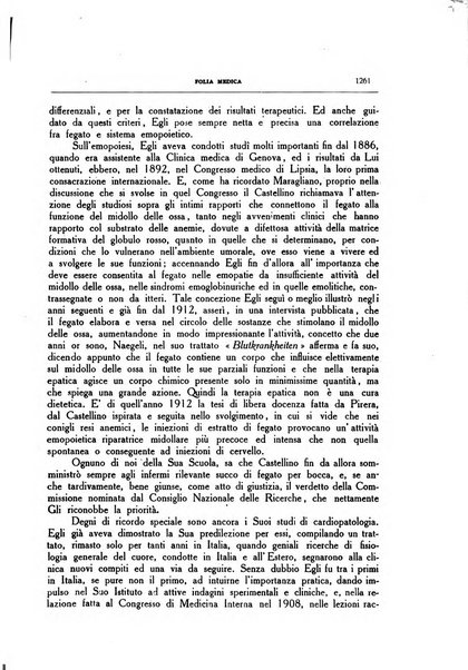 Folia medica periodico trimensile di patologia e clinica medica