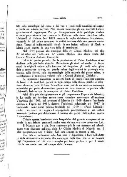 Folia medica periodico trimensile di patologia e clinica medica