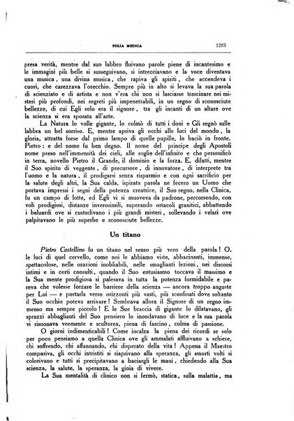 Folia medica periodico trimensile di patologia e clinica medica